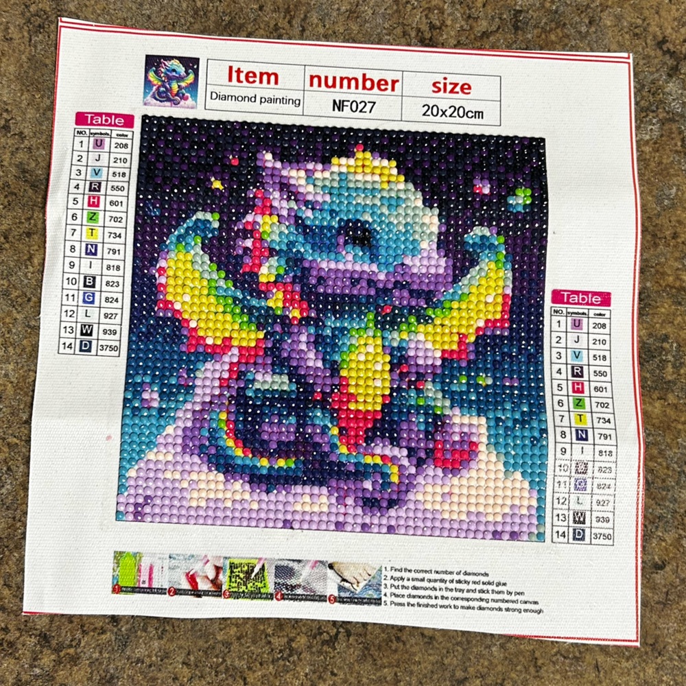 8”X8” Completed Dragon Diamond Painting